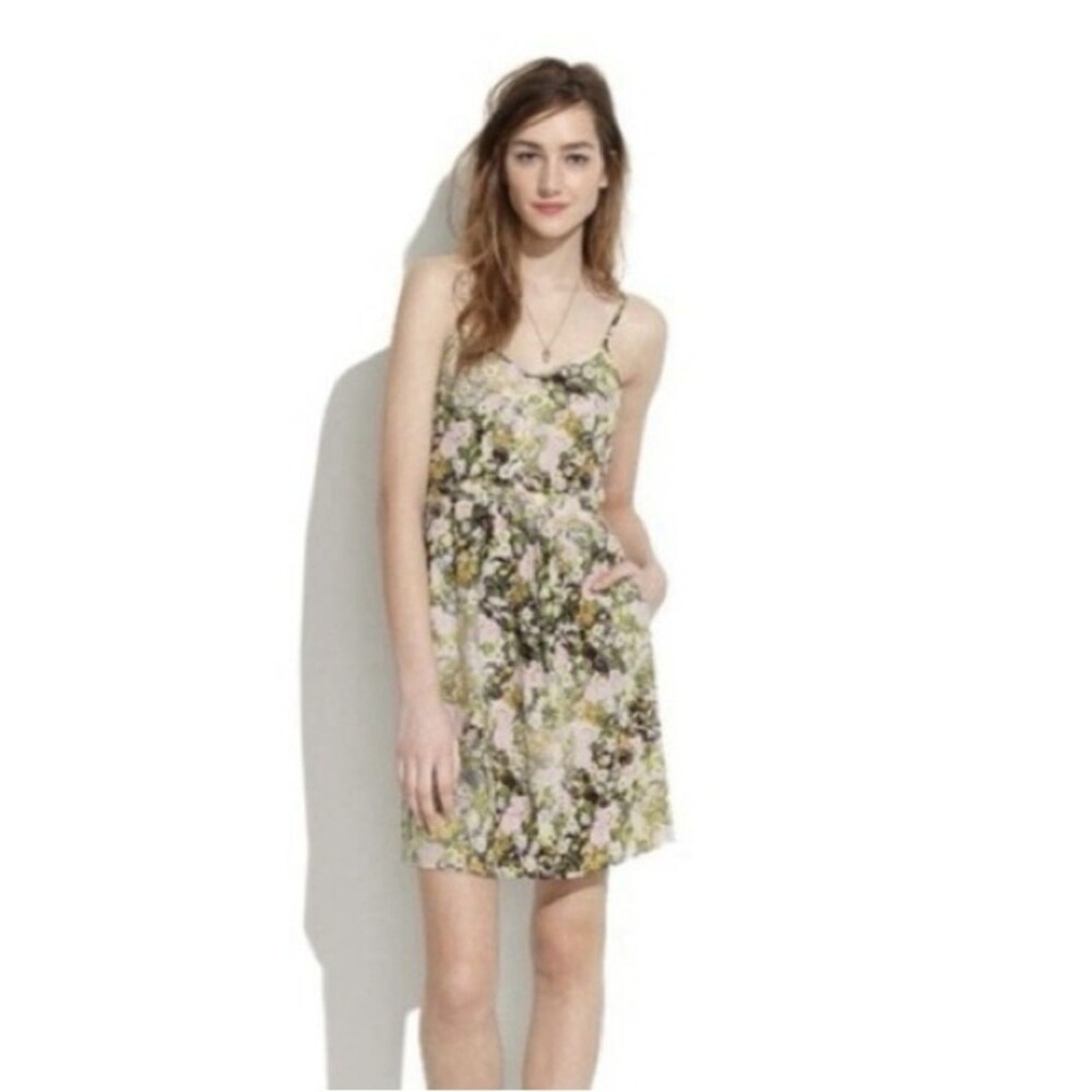 Madewell Women’s Sungarden 100% Silk Floral Cami Dress in size 2
